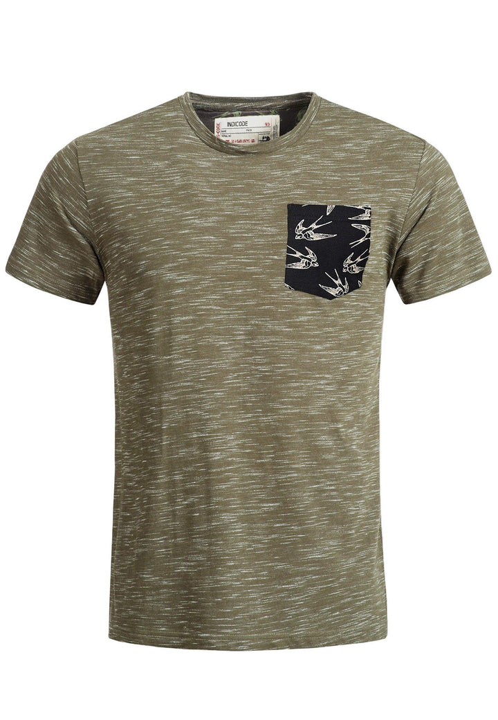 Indicode Herren Blaine T-Shirt mit Rundhals-Ausschnitt und Brust-Tasche - INDICODE