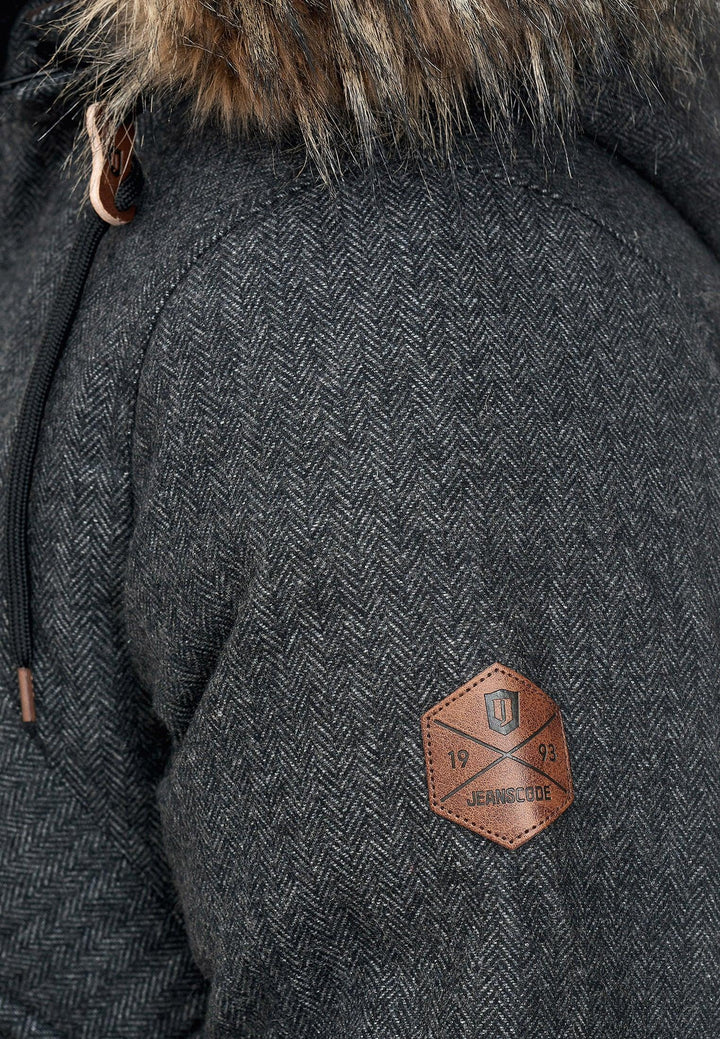 Indicode Herren Baynes Winterjacke mit Fell-Kapuze - INDICODE
