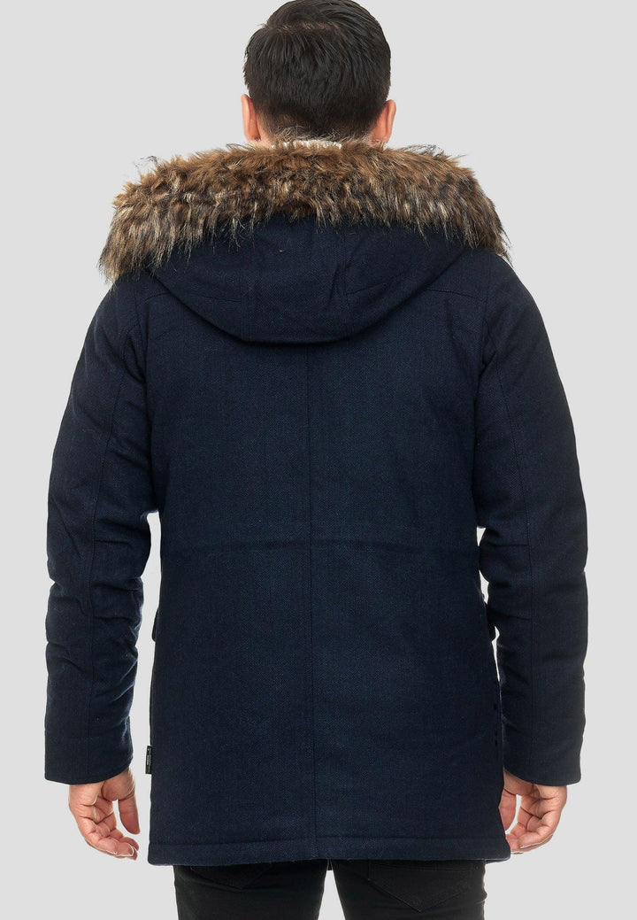 Indicode Herren Baynes Winterjacke mit Fell-Kapuze - INDICODE