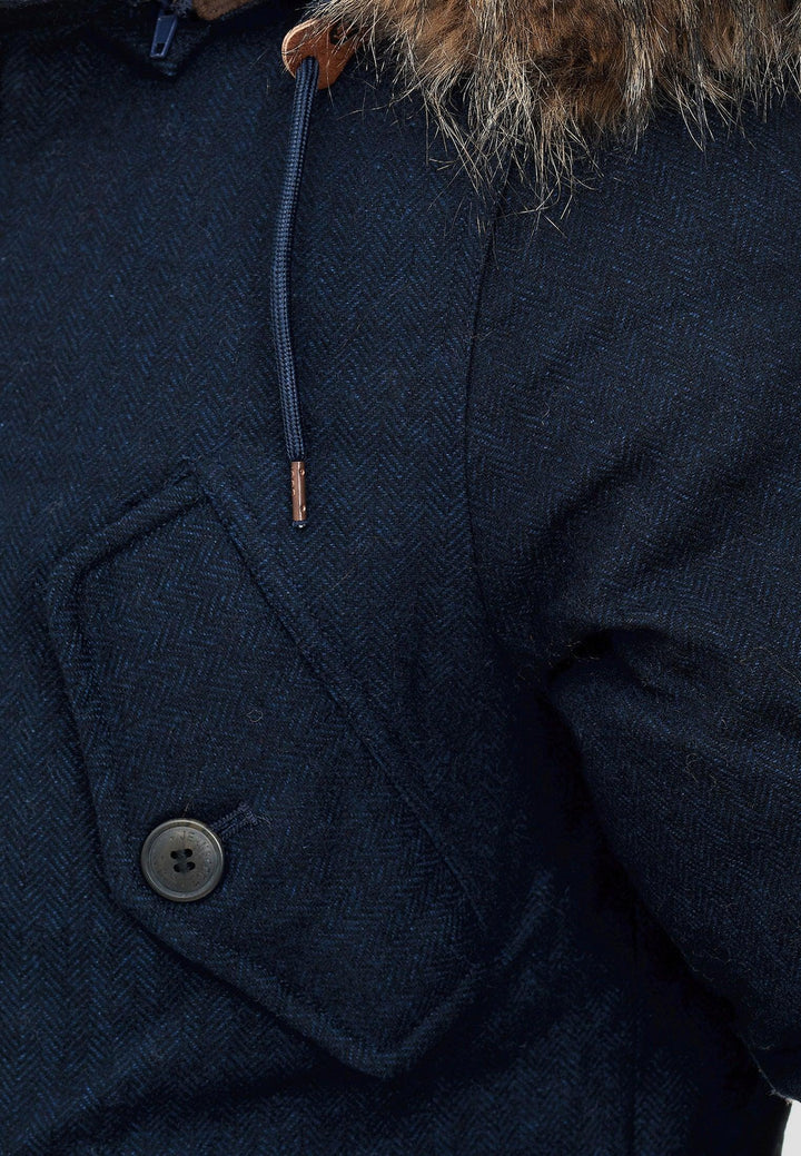 Indicode Herren Baynes Winterjacke mit Fell-Kapuze - INDICODE