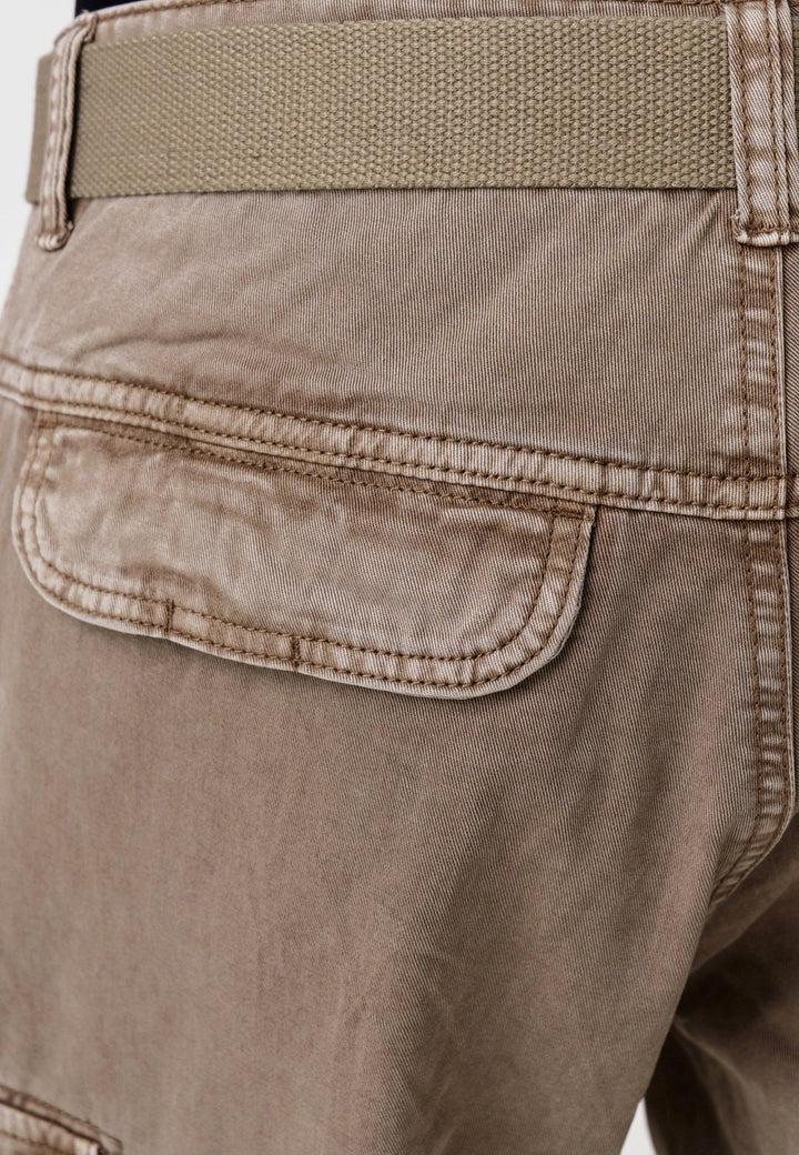 Indicode Herren Blixt Cargo Shorts mit 6 Taschen inkl. Gürtel aus 100% Baumwolle - INDICODE