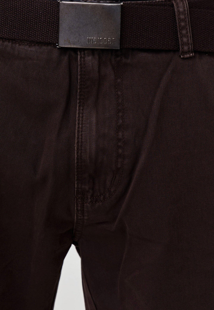 Indicode Herren Blixt Cargo Shorts mit 6 Taschen inkl. Gürtel aus 100% Baumwolle - INDICODE