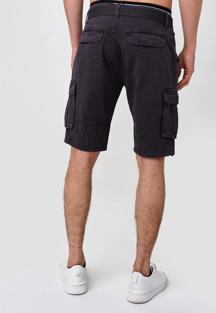 Indicode Herren Blixt Cargo Shorts mit 6 Taschen inkl. Gürtel aus 100% Baumwolle - INDICODE