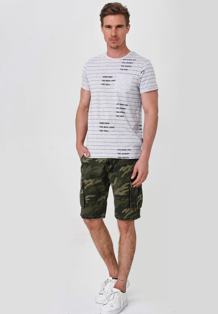 Indicode Herren Blixt Cargo Shorts mit 6 Taschen inkl. Gürtel aus 100% Baumwolle - INDICODE
