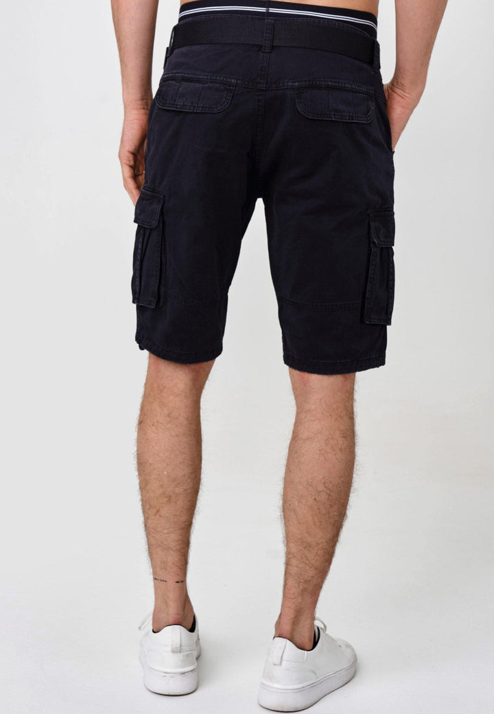 Indicode Herren Blixt Cargo Shorts mit 6 Taschen inkl. Gürtel aus 100% Baumwolle - INDICODE