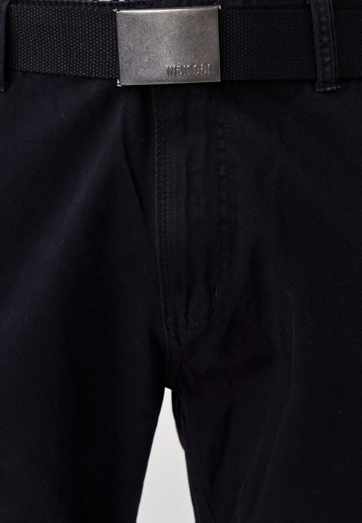 Indicode Herren Blixt Cargo Shorts mit 6 Taschen inkl. Gürtel aus 100% Baumwolle - INDICODE