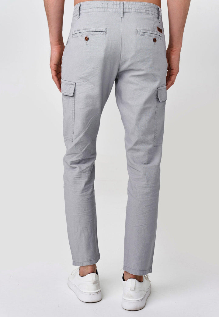 Indicode Herren Cagle Cargo Stoffhose aus Leinen & Baumwolle mit 6 Taschen - INDICODE