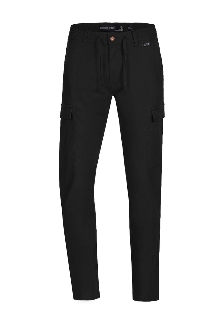 Indicode Herren Cagle Cargo Stoffhose aus Leinen & Baumwolle mit 6 Taschen - INDICODE