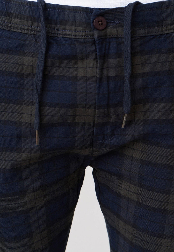 Indicode Herren Costa Karierte Stoffhose mit 4 Taschen aus 98% Baumwolle - INDICODE