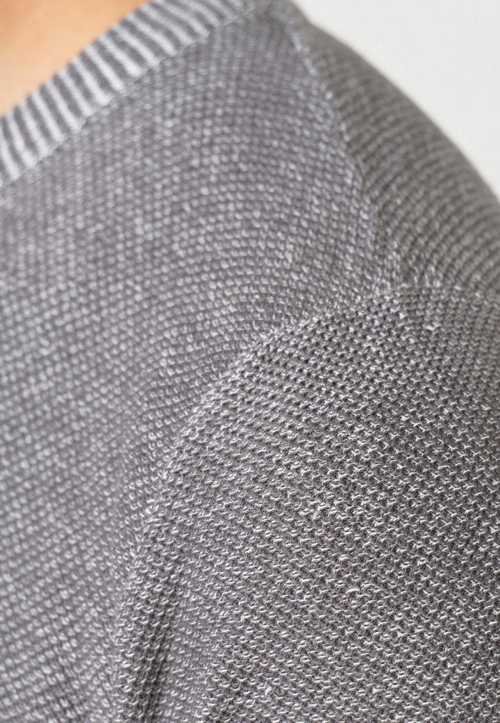 Jeff Herren Crespo Feinstrickpullover mit Ripp-Bündchen & Rundhals-Ausschnitt aus 100% Baumwolle - INDICODE