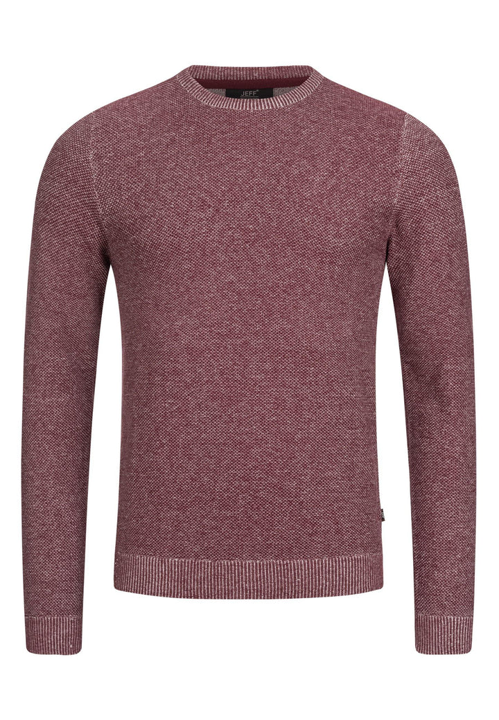 Jeff Herren Crespo Feinstrickpullover mit Ripp-Bündchen & Rundhals-Ausschnitt aus 100% Baumwolle - INDICODE