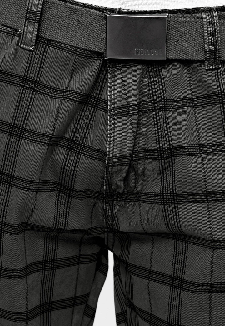 Indicode Herren Blixt Cargo Shorts mit 6 Taschen inkl. Gürtel aus 100% Baumwolle - INDICODE