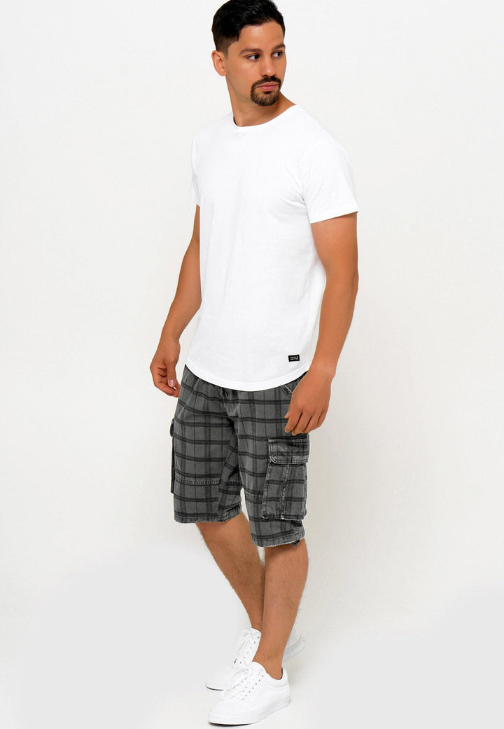 Indicode Herren Blixt Cargo Shorts mit 6 Taschen inkl. Gürtel aus 100% Baumwolle - INDICODE