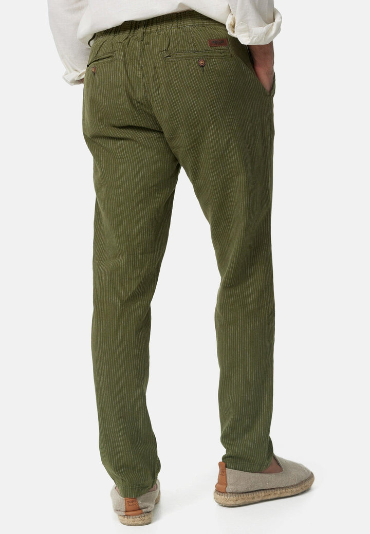 Indicode Herren Arona Stoffhose aus Baumwolle & Leinen mit 4 Taschen - INDICODE