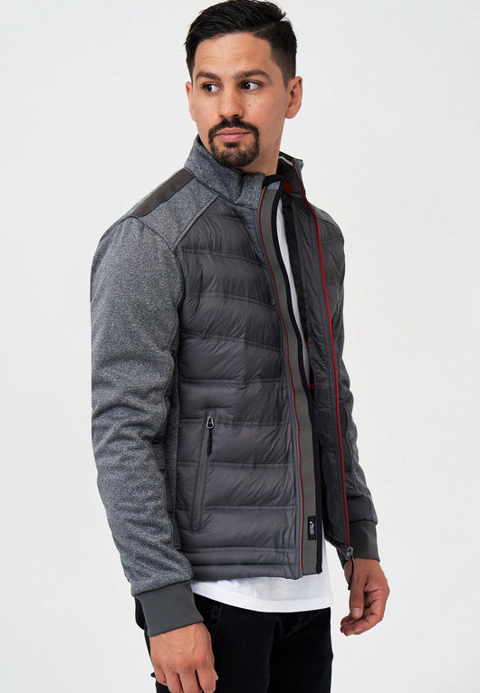 Indicode men's Alterio quilted jacket with softshell sleeves