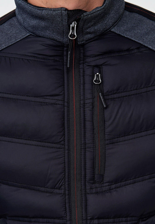 Indicode men's Alterio quilted jacket with softshell sleeves