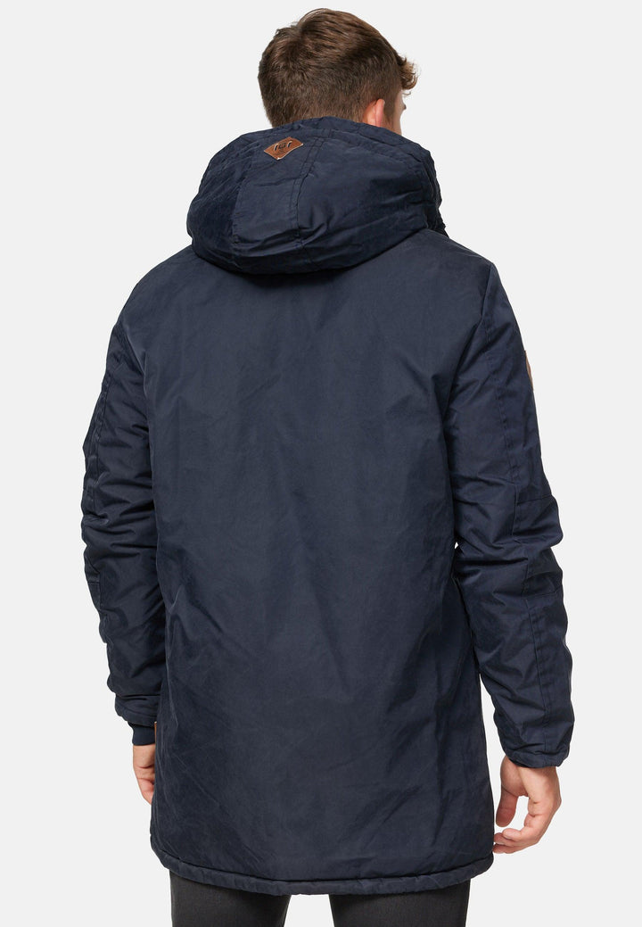 Indicode Herren Bardsley Parka mit gefütterter Kapuze (Teddyfutter) & 6 Taschen - INDICODE