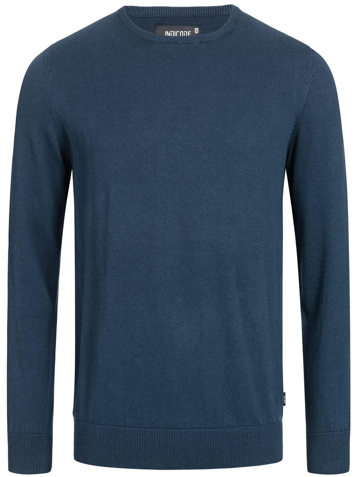 Indicode Herren Benjamin Feinstrickpullover mit Ripp-Bündchen & Rundhals-Ausschnitt aus 100% Baumwolle