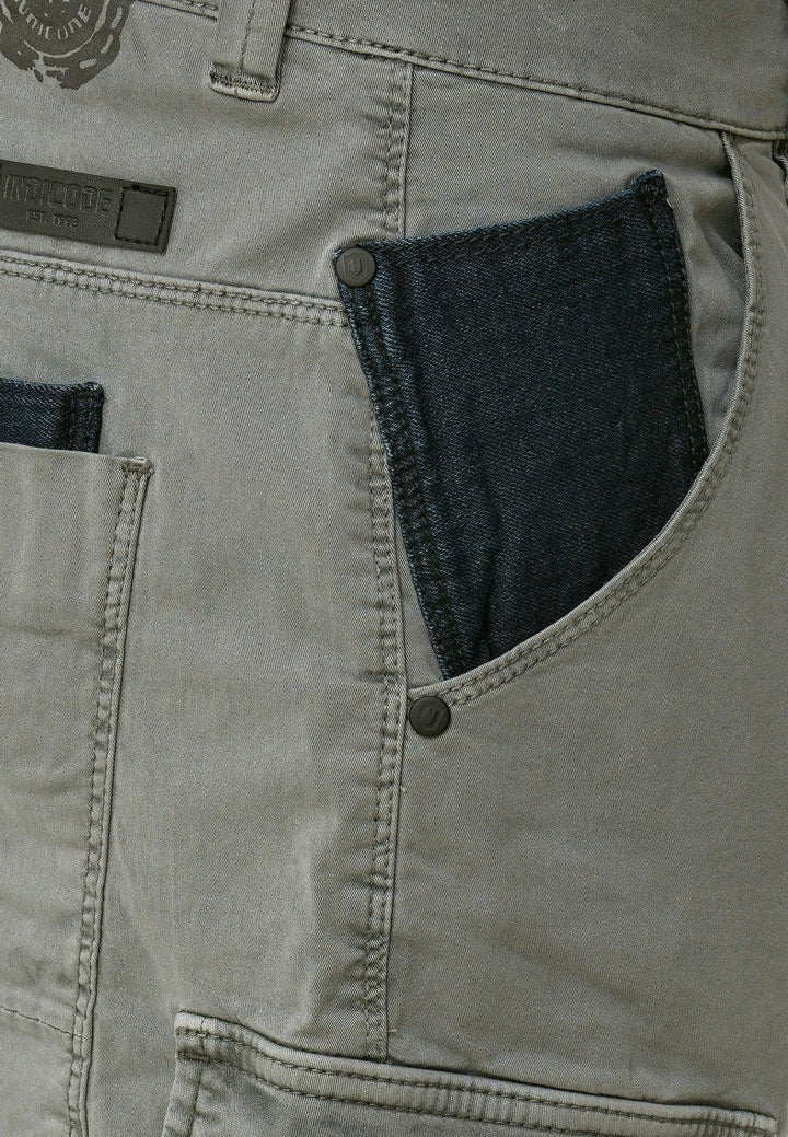 Indicode Herren Hedworth Chino Cargo Shorts mit 7 Taschen aus 98% Baumwolle - INDICODE