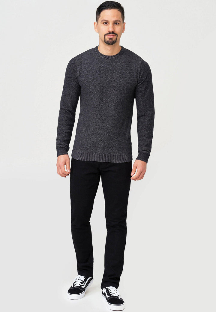 Jeff Herren Crespo Feinstrickpullover mit Ripp-Bündchen & Rundhals-Ausschnitt aus 100% Baumwolle - INDICODE